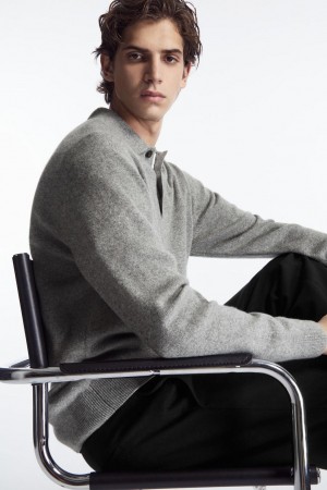 COS Pure Cashmere Pólóing Férfi Szürke | PZR-947813