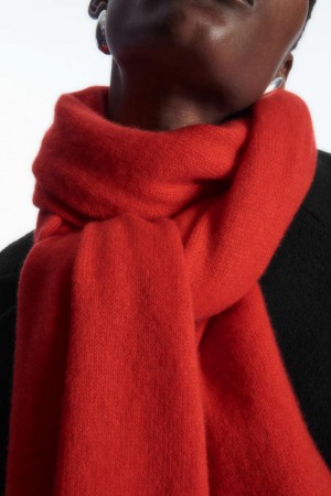COS Pure Cashmere Sál Férfi Piros | ASX-645293