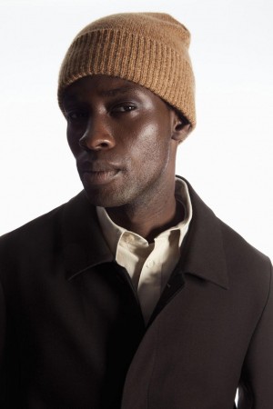 COS Pure Cashmere Télisapka Férfi Bézs | DLG-038247