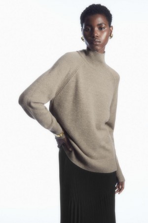 COS Pure Cashmere Turtleneck Jumpers Női Bézs | QSV-697824