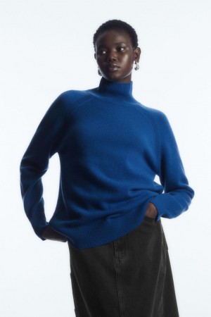 COS Pure Cashmere Turtleneck Jumpers Női Kék | EPL-286790