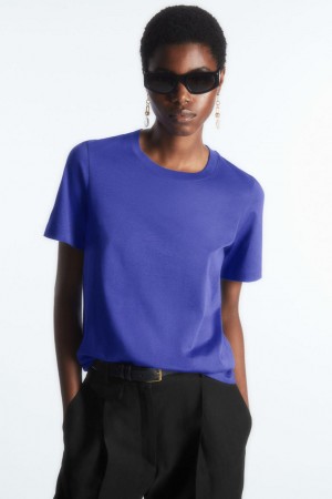 COS Regular Fit Póló Női Világos Kék | DBV-463079