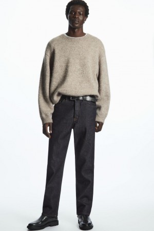 COS Regular-fit Egyenes-leg Selvedge Farmernadrág Férfi Sötétkék | DNI-205178