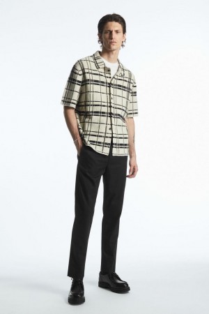 COS Regular-fit Tapered Nadrág Férfi Fekete | CWN-035179