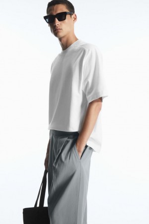 COS Relaxed-fit Panelled Póló Férfi Fehér | SPN-370584