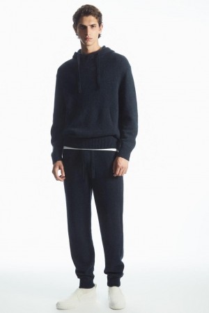 COS Relaxed-fit Pure Cashmere Nadrág Férfi Sötétkék | VBD-693728