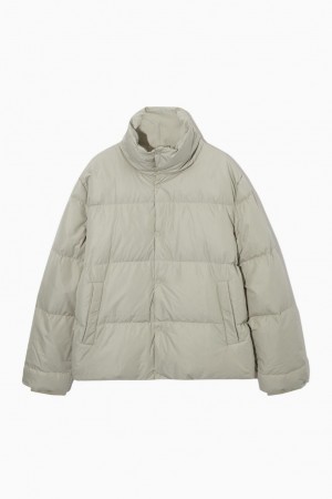 COS Rövid Puffer Kabát Férfi Világos Szürke | KXY-593724
