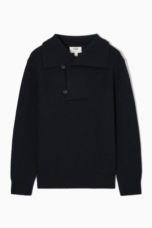 COS Sailor-collar Gyapjú Jumpers Férfi Sötétkék | XLU-870369