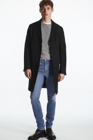 COS Slim-fit Recycled-denim Farmernadrág Férfi Kék | PGL-408723