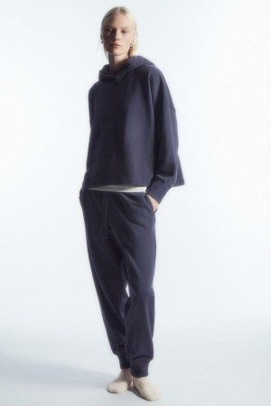 COS Slim-leg Elasticated Nadrág Női Sötétkék | WJS-740928