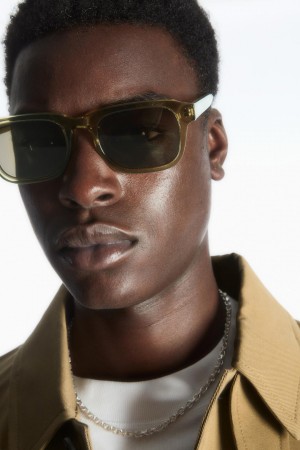 COS Square-frame Acetate Napszemüvegek Férfi Barna | WOC-238590