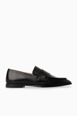 COS Square-toe Bőr Loafers Női Fekete | SVL-902654