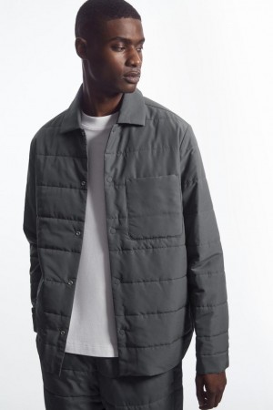 COS Steppelt Párnázott Overshirt Ing Férfi Sötétszürke | FCN-782401