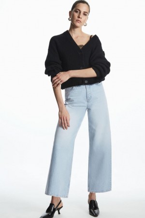 COS Széles Cipő-leg High-rise Ankle-length Farmernadrág Női Kék | MEB-136429