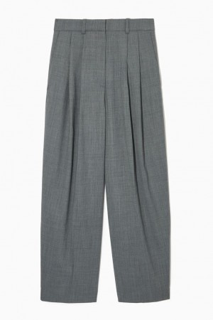 COS Széles Cipő-leg Tailored Gyapjú-blend Nadrág Női Szürke | JMQ-213685