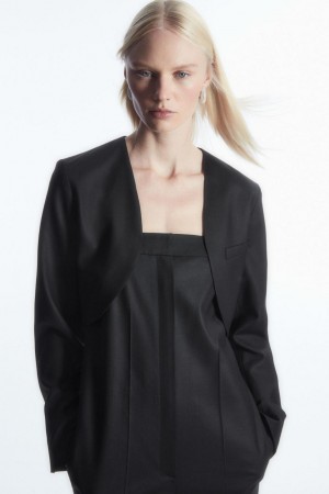 COS Tailored Cropped Bolero Kabát Női Fekete | PWK-486901