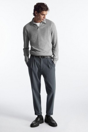 COS Tapered Gyapjú Chinos Nadrág Férfi Sötéttürkiz | GSW-193425