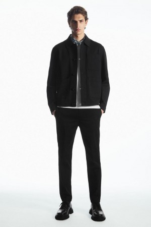 COS Tapered Twill Chinos Nadrág Férfi Fekete | TCB-459702