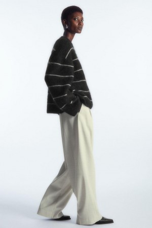 COS Textured Mohair-blend Jumpers Női Sötétszürke | BUF-984016