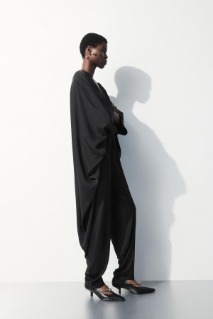 COS The Fluid Jumpsuit Női Fekete | WUX-365910