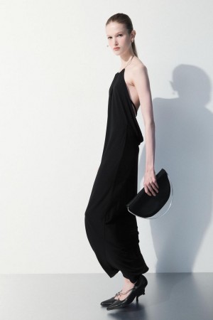 COS The Open-back Ruha Női Fekete | OWU-426893