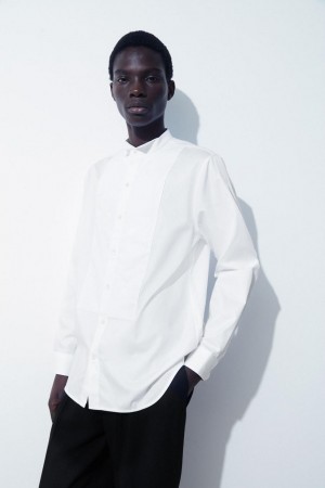COS The Poplin Tuxedo Ing Férfi Fehér | SNI-123059