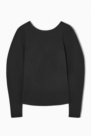 COS Tie-back Long-sleeved Felső Női Fekete | ZCJ-167345