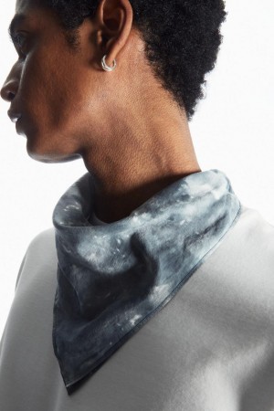 COS Tie-dye Print Neck Sál Férfi Szürke | ESA-357460