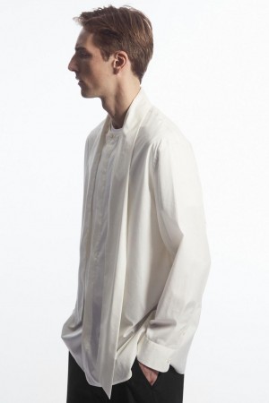 COS Tie-neck Formal - Oversized Ing Férfi Fehér | LAS-385974