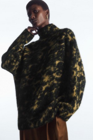 COS Tortoiseshell-jacquard Alpaca-blend Jumpers Női Bézs Fekete | CTB-270895