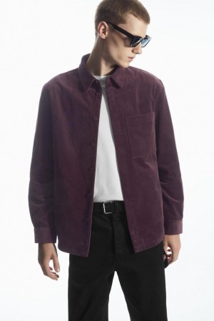 COS Utility-style Corduroy Ing Férfi Lila | ICO-967142