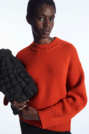 COS Vaskos Pure Cashmere Crew-neck Jumpers Női Világos Narancssárga | ZGN-736401