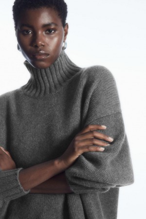 COS Vaskos Pure Cashmere Turtleneck Jumpers Női Sötétszürke | EKV-982047