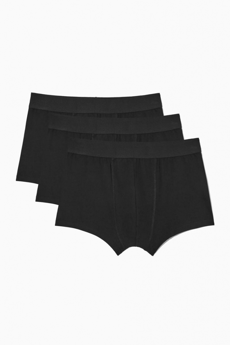 COS 3-pack Jersey Boxer Rövidnadrágok Férfi Fekete | QCD-129853