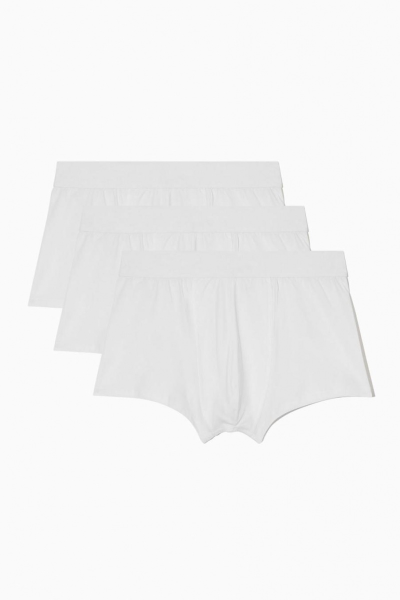 COS 3-pack Jersey Boxer Rövidnadrágok Férfi Fehér | HUL-910675
