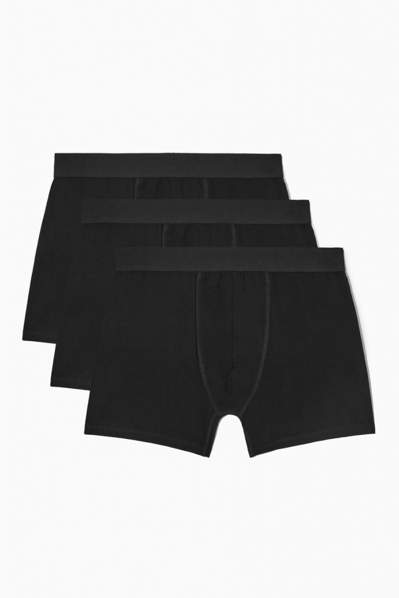 COS 3-pack Long Boxer Rövidnadrágok Férfi Fekete | ZKO-923071