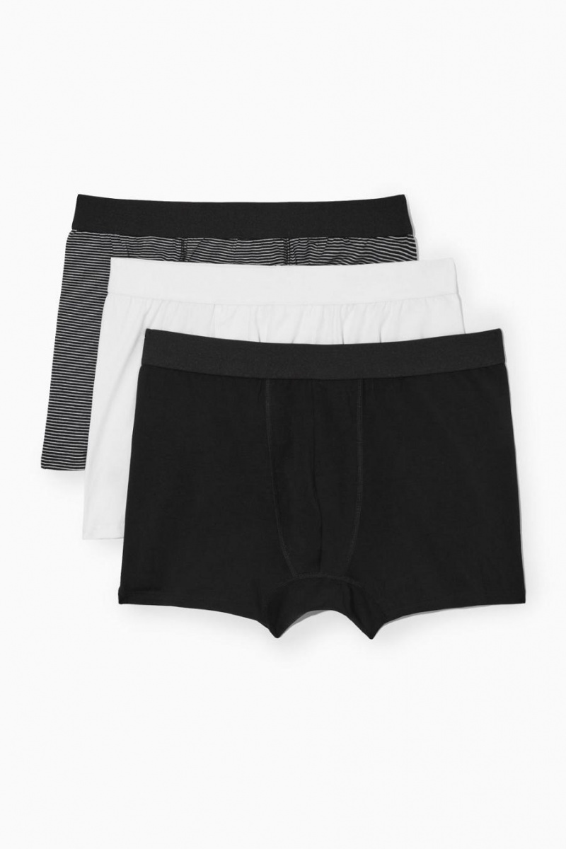 COS 3-pack Long Boxer Rövidnadrágok Férfi Fekete Fehér | GFX-892075