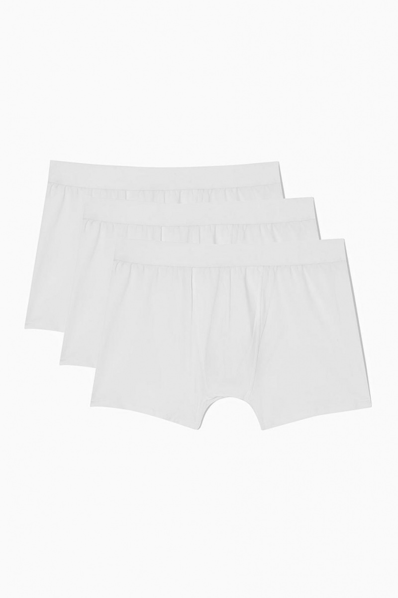 COS 3-pack Long Boxer Rövidnadrágok Férfi Fehér | EPM-265140