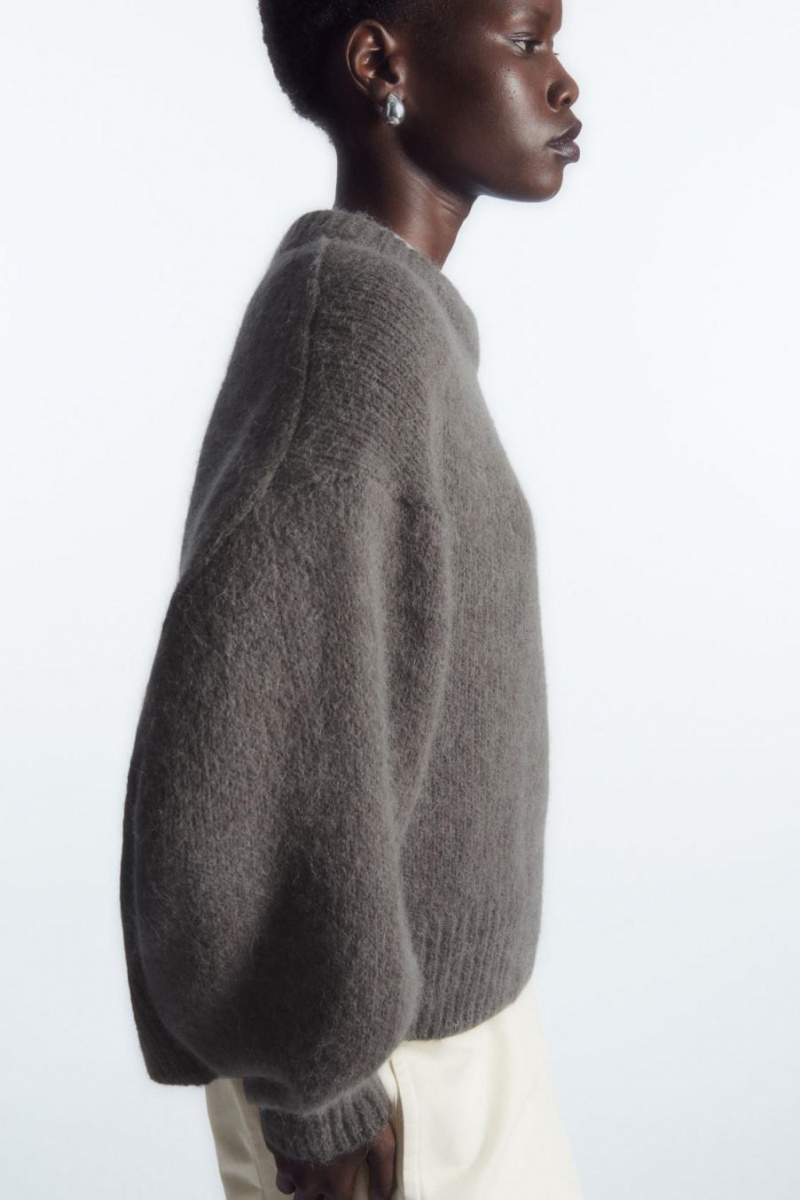 COS Alpaca-blend Crew-neck Jumpers Női Barna | QVU-385702