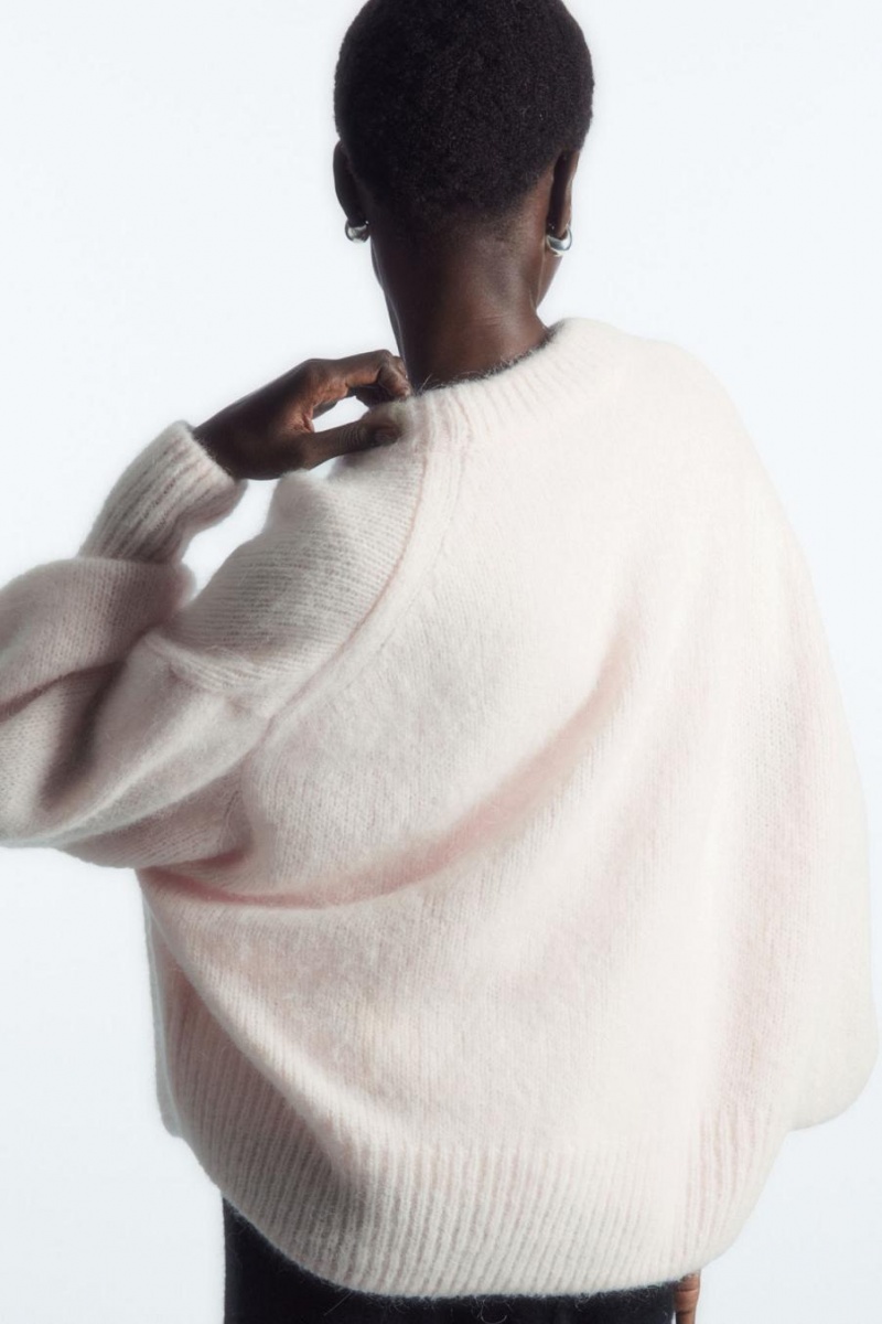 COS Alpaca-blend Crew-neck Jumpers Női Fehér | YXJ-538479