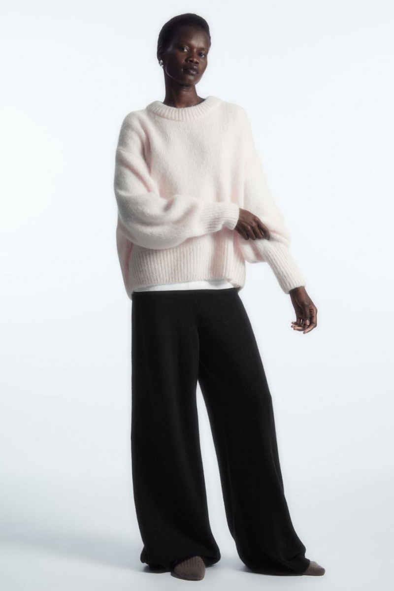 COS Alpaca-blend Crew-neck Jumpers Női Fehér | YXJ-538479
