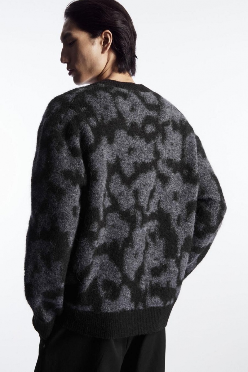COS Animal-jacquard Alpaca-blend Jumpers Férfi Sötétbarna Szürke | NLM-415278