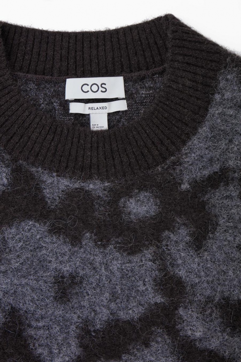 COS Animal-jacquard Alpaca-blend Jumpers Férfi Sötétbarna Szürke | NLM-415278