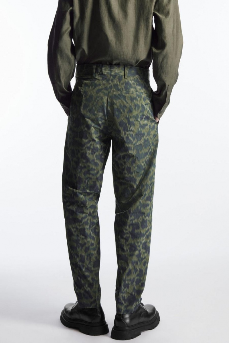 COS Animal-jacquard - Egyenes Nadrág Férfi Khaki Világos Zöld | NXR-765238