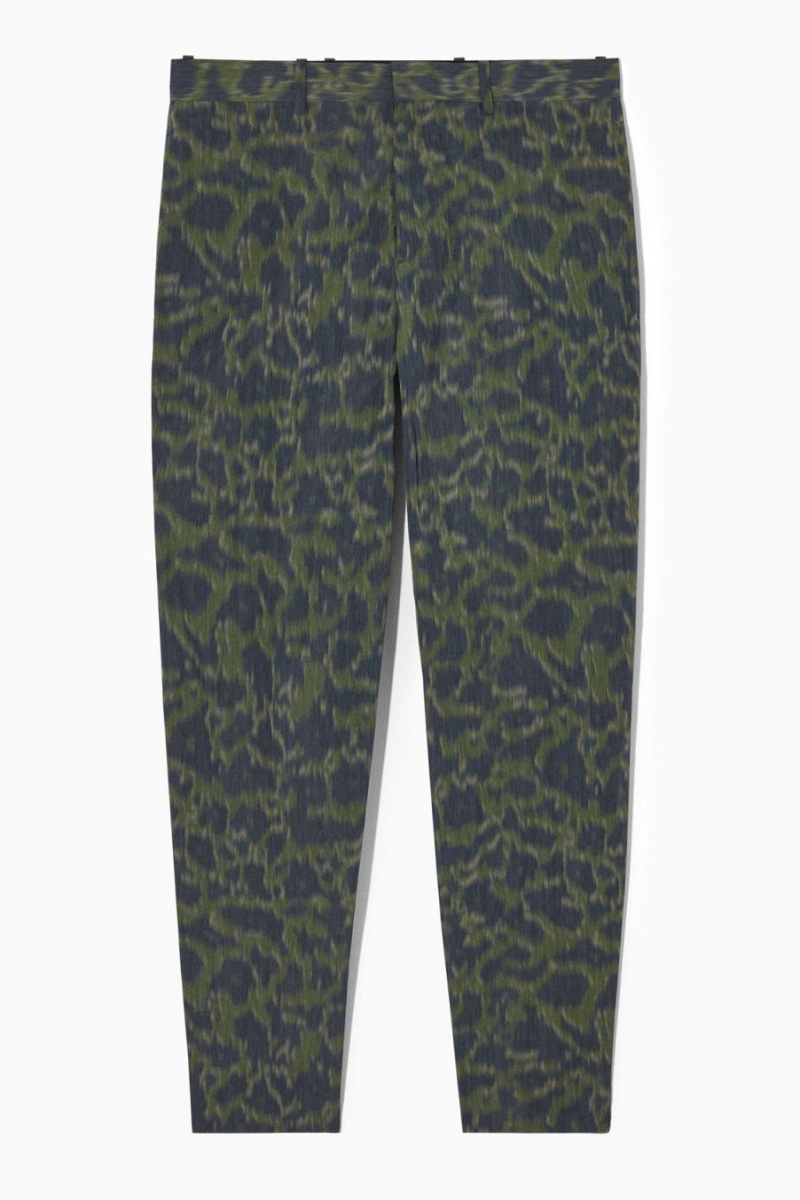 COS Animal-jacquard - Egyenes Nadrág Férfi Khaki Világos Zöld | NXR-765238
