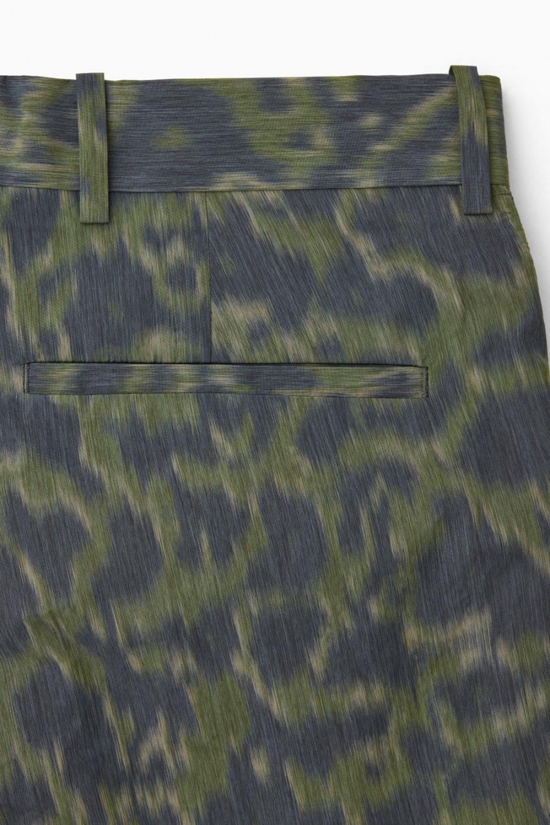 COS Animal-jacquard - Egyenes Nadrág Férfi Khaki Világos Zöld | NXR-765238
