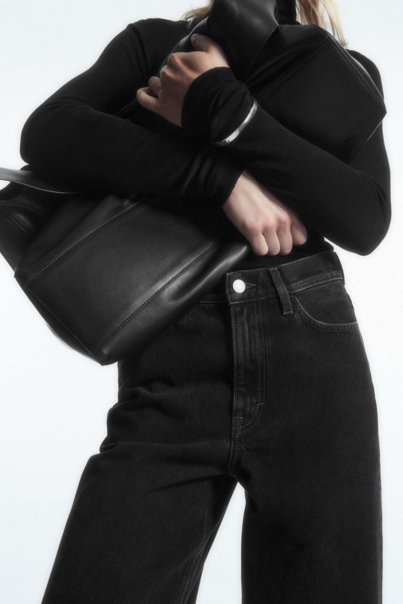COS Arch - Tapered Farmernadrág Női Fekete | PQK-671590