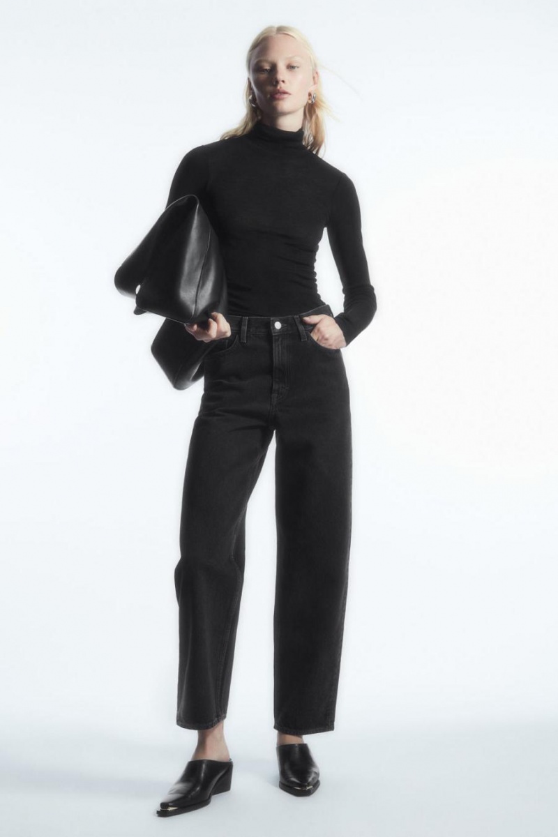 COS Arch - Tapered Farmernadrág Női Fekete | PQK-671590