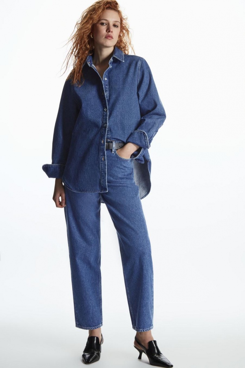 COS Arch - Tapered Farmernadrág Női Kék | VES-512364
