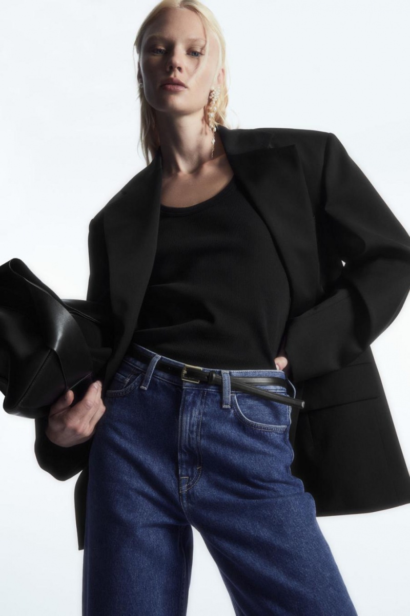 COS Arch - Tapered Farmernadrág Női Sötétkék | BDY-540286